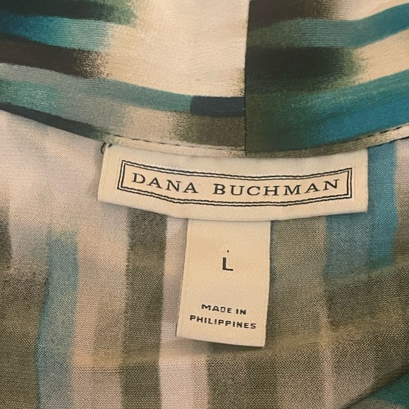 Dana Buchman knot front sleeveless blouse abstract print woman’s large - Picture 6 of 8